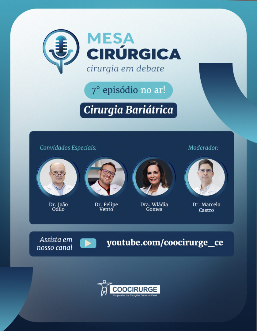 Sétimo episódio do Mesa Cirúrgica debate obesidade e cirurgia bariátrica; assista no canal da Coocirurge no YouTube